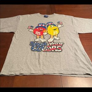 M&M’s 2006 T Shirt Mens XL Fourth of July Red And Yellow Candy